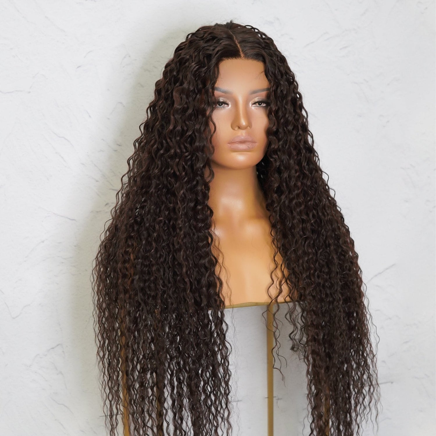 ATHENA - Brown - Lace Front Wig | Brown, 28 Inch+, T-Part Lace Front, Synthetic Hair | Milk &amp; Honey Wigs
