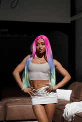 ATLANTIS - Rainbow Ombre - Lace Front Wig | Rainbow, 24 Inch, T-Part Lace Front, Synthetic Hair | Milk & Honey Wigs