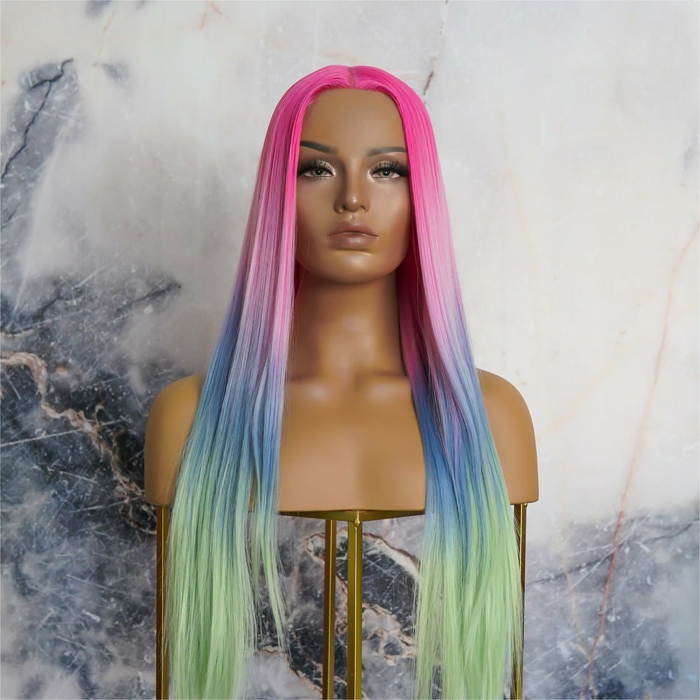 ATLANTIS - Rainbow Ombre - Lace Front Wig | Rainbow, 24 Inch, T-Part Lace Front, Synthetic Hair | Milk &amp; Honey Wigs