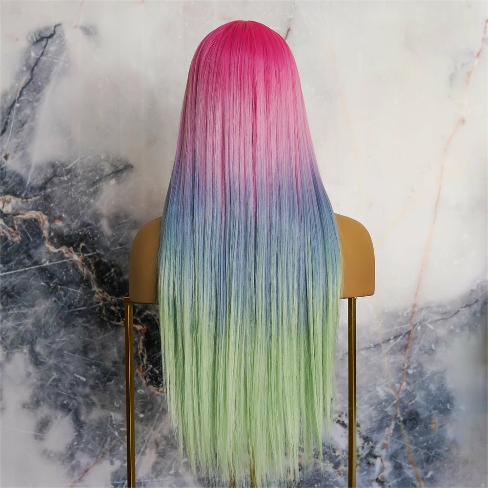 ATLANTIS - Rainbow Ombre - Lace Front Wig | Rainbow, 24 Inch, T-Part Lace Front, Synthetic Hair | Milk &amp; Honey Wigs