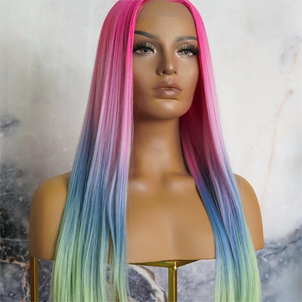 ATLANTIS - Rainbow Ombre - Lace Front Wig | Rainbow, 24 Inch, T-Part Lace Front, Synthetic Hair | Milk &amp; Honey Wigs