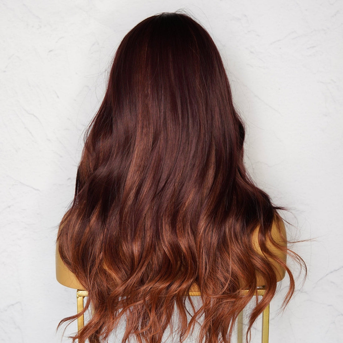 AUTUMN Mahogany Brown Ombre Fringe Wig - Milk &amp; Honey Wigs