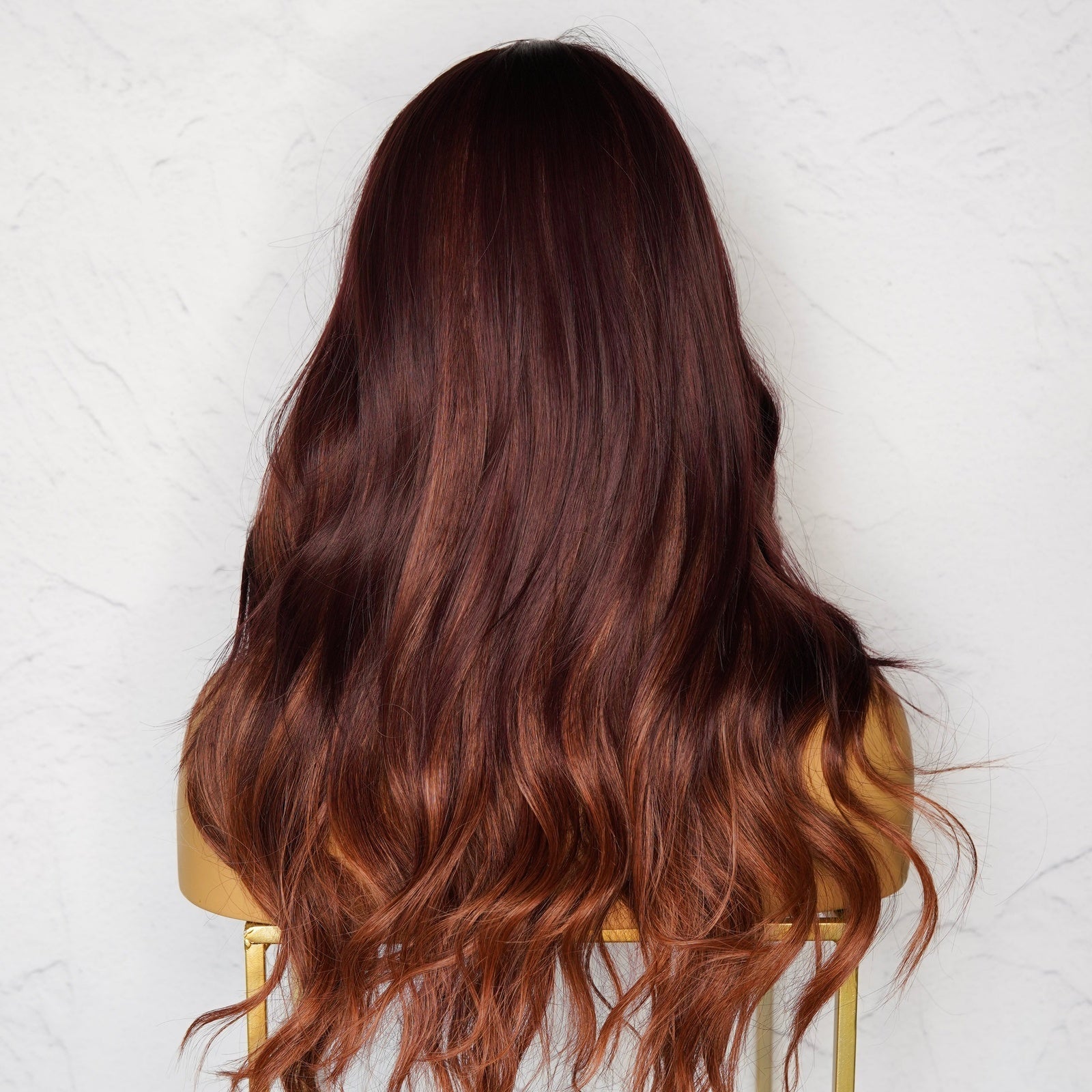 AUTUMN Mahogany Brown Ombre Fringe Wig - Milk &amp; Honey Wigs
