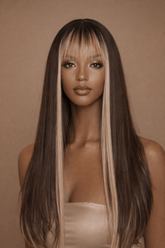 AVERY - Mocha - Fringe Wig | Brown, 26 Inch, Fringe, Synthetic Hair | Milk & Honey Wigs