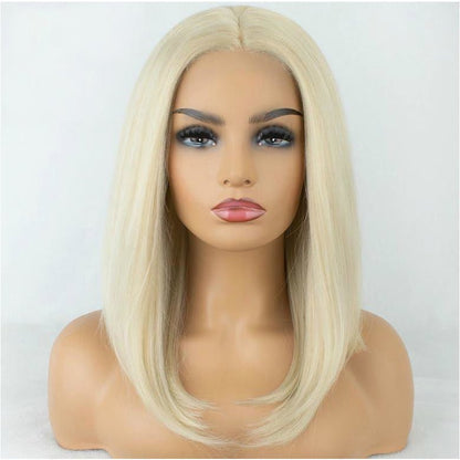 BARBIE blonde synthetic straight bob lace front wig | Milk &amp; Honey Wigs