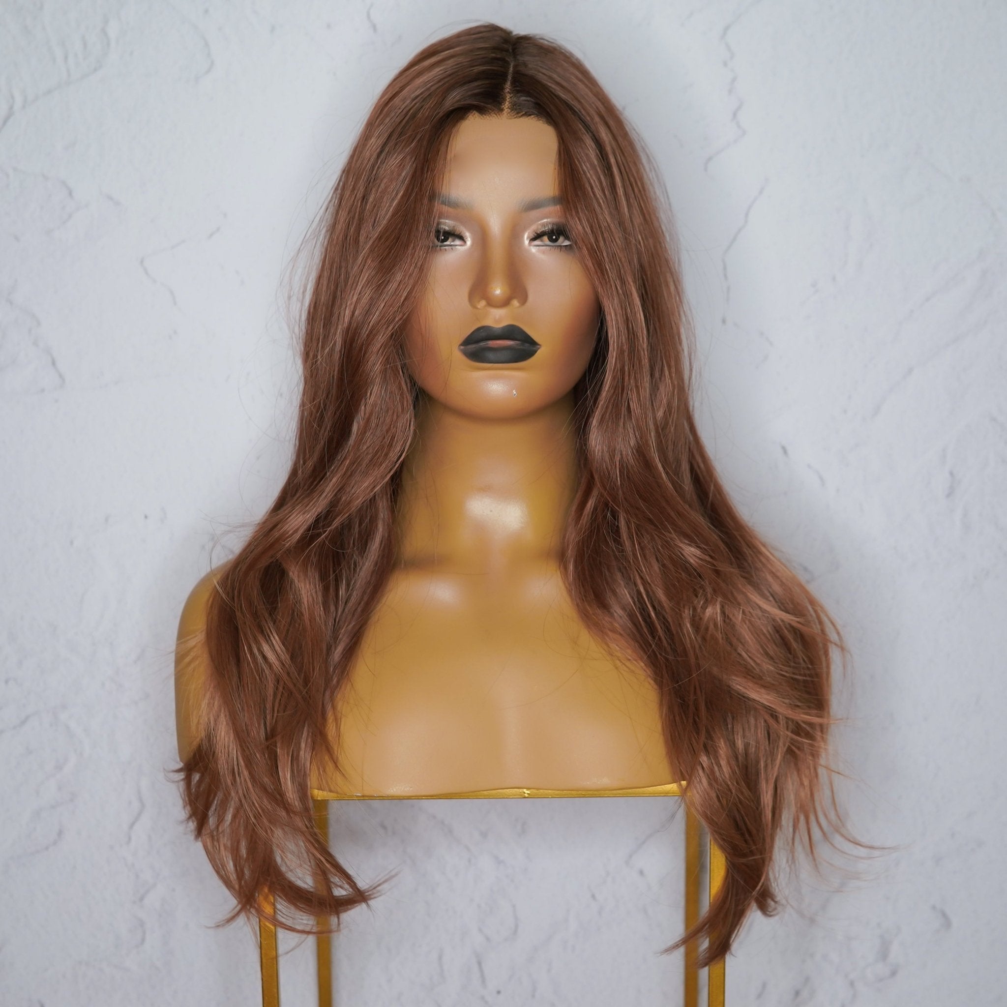 BELAIR - Ombre Brown - Lace Front Wig | Brown, 22 Inch, T-Part Lace Front, Synthetic Hair | Milk &amp; Honey Wigs