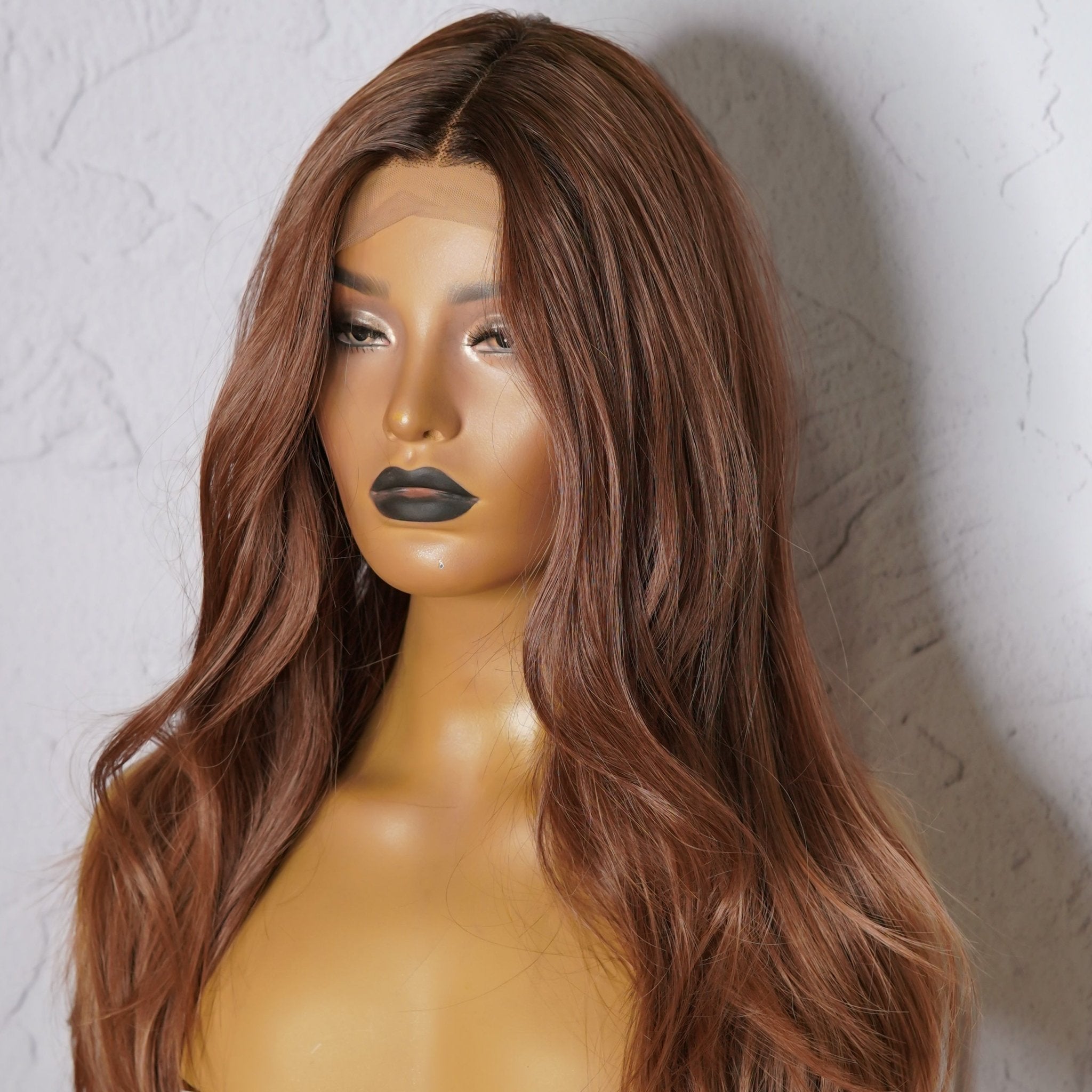 BELAIR - Ombre Brown - Lace Front Wig | Brown, 22 Inch, T-Part Lace Front, Synthetic Hair | Milk &amp; Honey Wigs