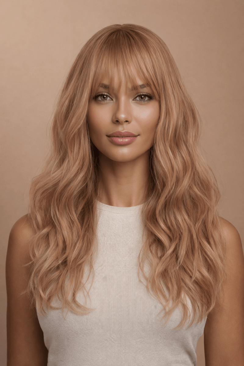 BELINDA - Brown Ombre - Fringe Wig | Blonde, 16 Inch, Fringe, Synthetic Hair | Milk &amp; Honey Wigs