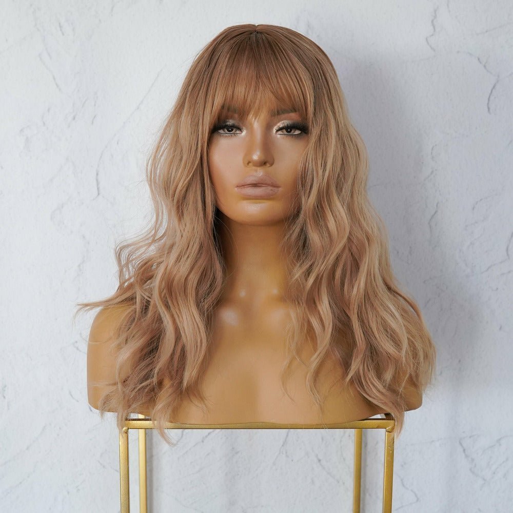 BELINDA - Brown Ombre - Fringe Wig | Blonde, 16 Inch, Fringe, Synthetic Hair | Milk &amp; Honey Wigs