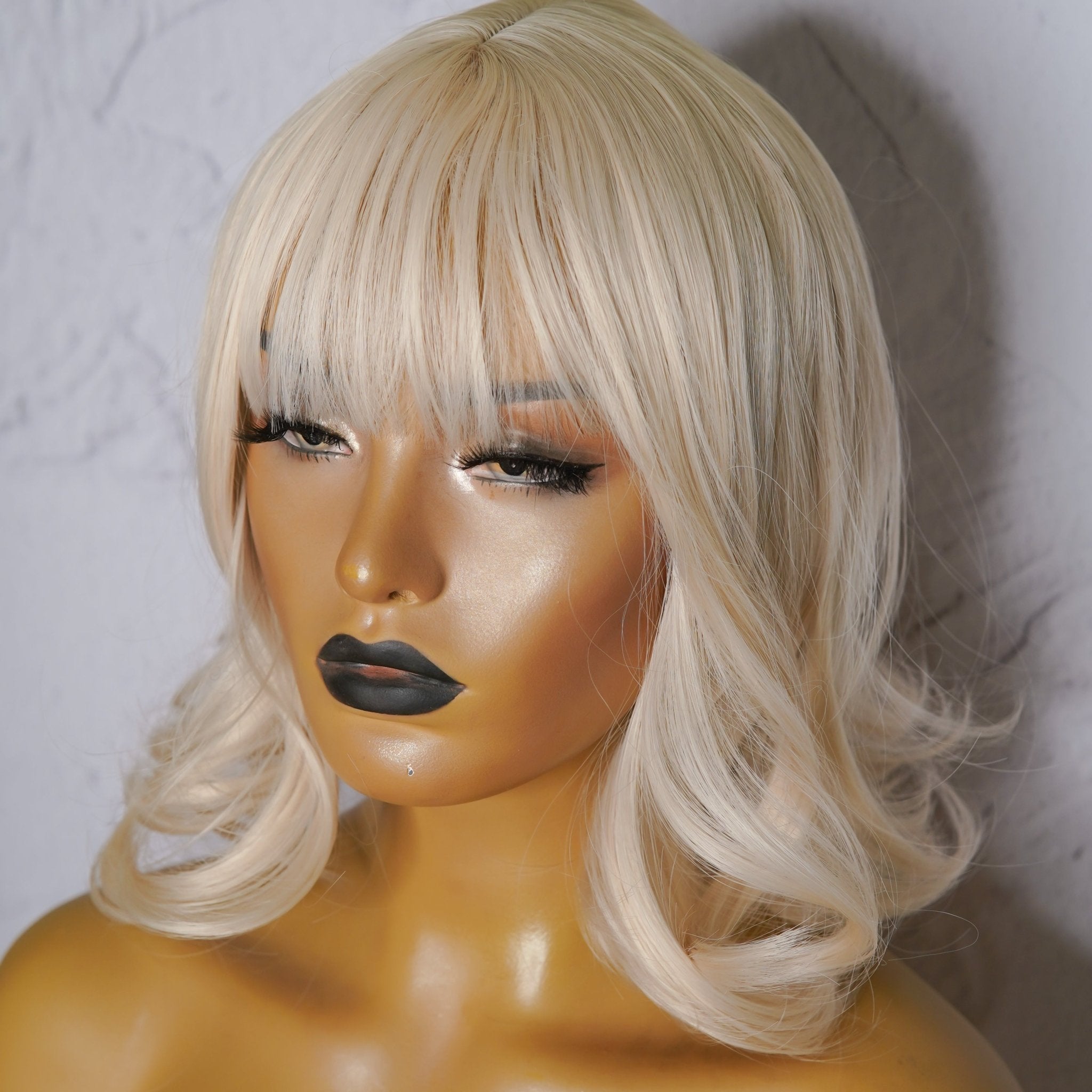 BENNI Platinum Blonde Bob Fringe Wig | Milk &amp; Honey Wigs