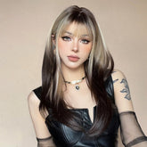 Black and Platinum Blonde Split Wig - MARKETPLACE | Black, Fringe, Synthetic Hair | Milk & Honey Wigs
