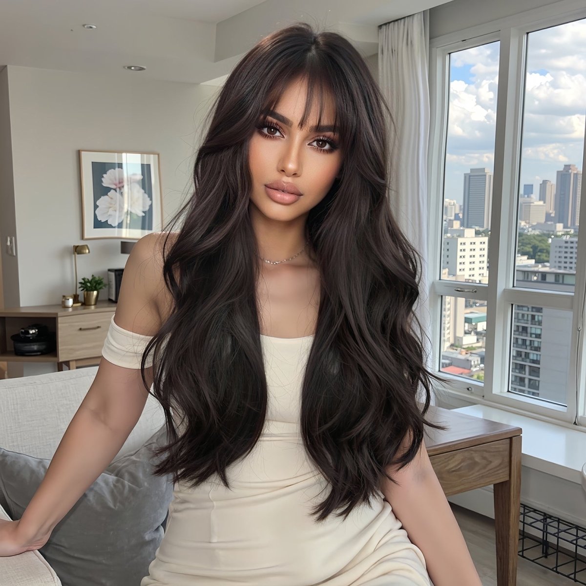 Black Blond Gradient Wig - MARKETPLACE | Brown, Fringe, Synthetic Hair | Milk &amp; Honey Wigs
