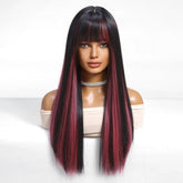 Black Highlight Pink Wig - MARKETPLACE | Brown, Fringe, Synthetic Hair | Milk & Honey Wigs
