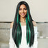 Black Wig with Emerald Green Face-Framing Highlights Wig - MARKETPLACE | Green, Fringe, Synthetic Hair | Milk & Honey Wigs