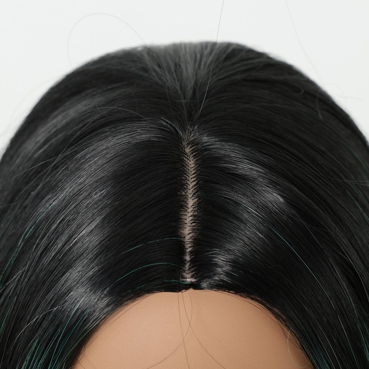 Black Wig with Emerald Green Face-Framing Highlights Wig - MARKETPLACE | Green, Fringe, Synthetic Hair | Milk &amp; Honey Wigs