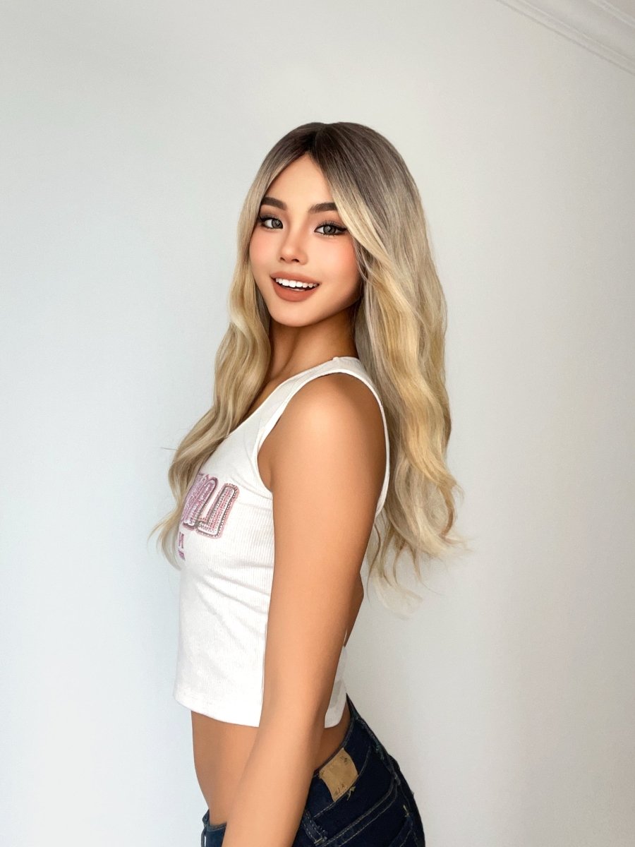 Blonde Ombre Wavy Wig - MARKETPLACE | Blonde, Fringe, Synthetic Hair | Milk &amp; Honey Wigs