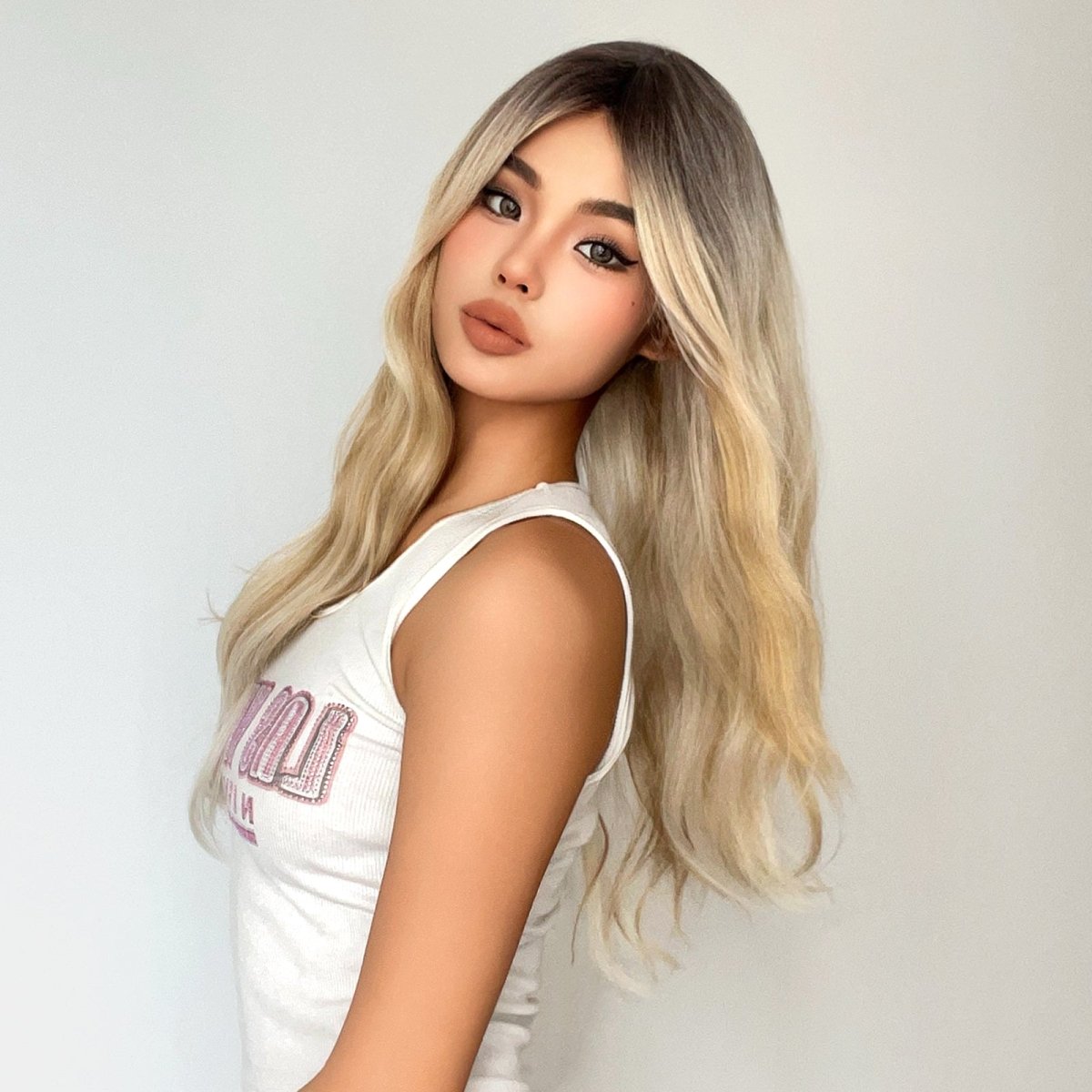 Blonde Ombre Wavy Wig - MARKETPLACE | Blonde, Fringe, Synthetic Hair | Milk &amp; Honey Wigs