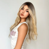 Blonde Ombre Wavy Wig - MARKETPLACE | Blonde, Fringe, Synthetic Hair | Milk & Honey Wigs