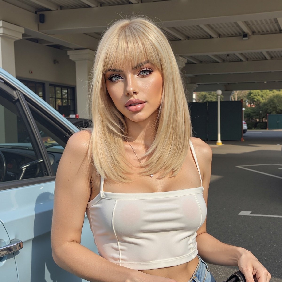 Blonde Straight with Full Fringe Wig- MARKETPLACE | Blonde, Fringe, Synthetic Hair | Milk &amp; Honey Wigs