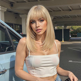 Blonde Straight with Full Fringe Wig- MARKETPLACE | Blonde, Fringe, Synthetic Hair | Milk & Honey Wigs