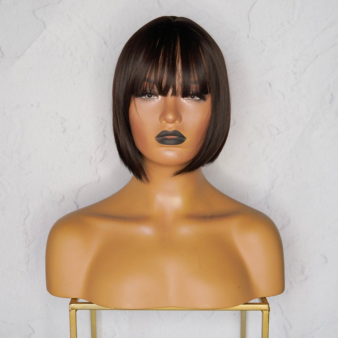 BLUNT DARK BROWN Fringe Wig - Milk &amp; Honey Wigs