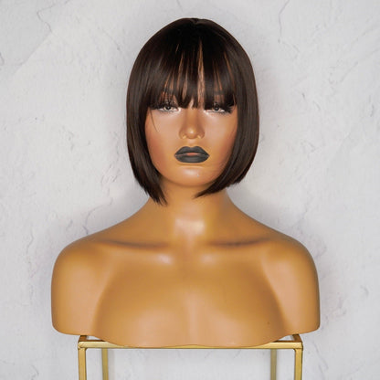 BLUNT DARK BROWN Fringe Wig - Milk &amp; Honey Wigs