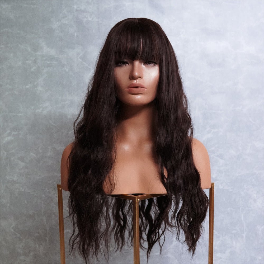 BONNIE - Dark Brown - Fringe Wig | Brown, 22 Inch, Fringe, Synthetic Hair | Milk &amp; Honey Wigs