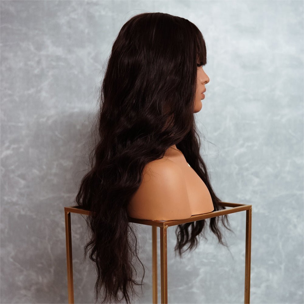 BONNIE - Dark Brown - Fringe Wig | Brown, 22 Inch, Fringe, Synthetic Hair | Milk &amp; Honey Wigs