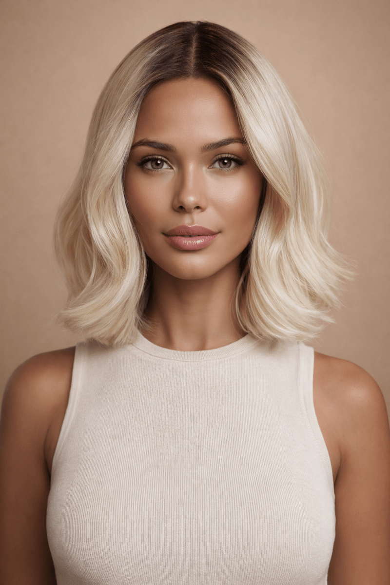BRIELLA - Ombre Blonde - Lace Front Wig | Blonde, 12 Inch &amp; Shorter, Mono Lace Front, Synthetic Hair | Milk &amp; Honey Wigs