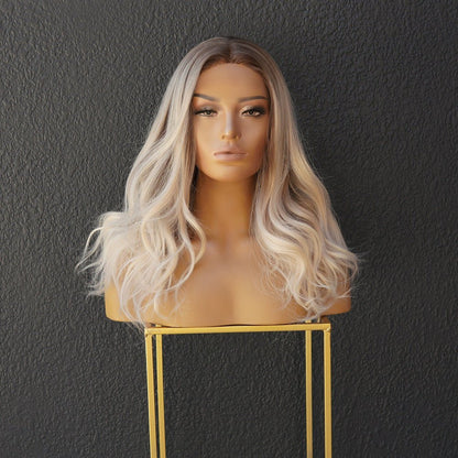 BROOKE ombre blonde synthetic loose wave lace front wig | Milk &amp; Honey Wigs