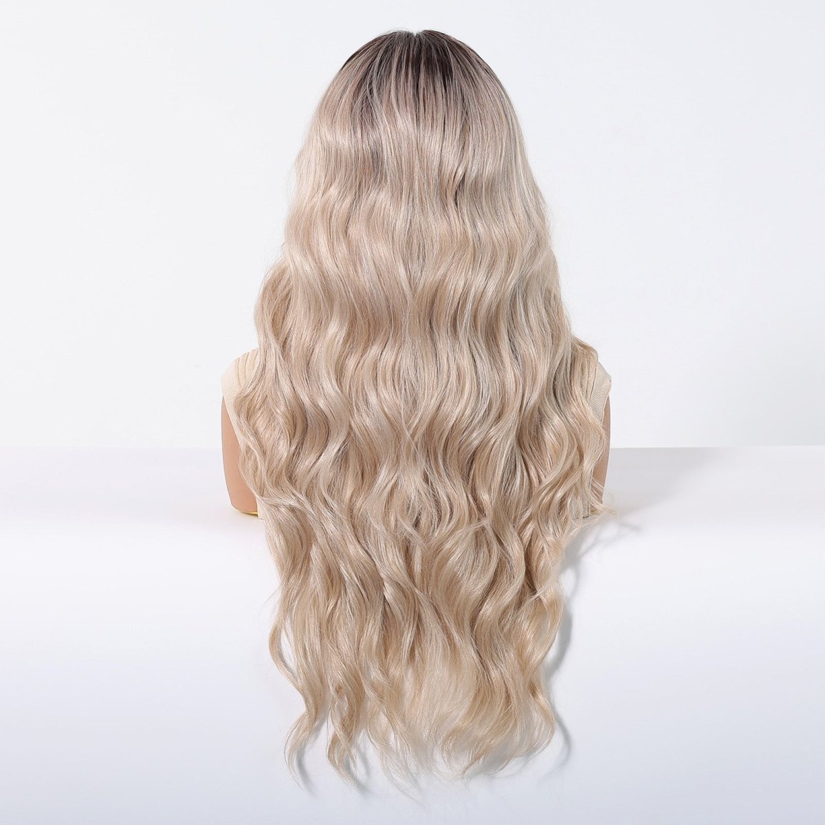 Brown Root Blonde Wavy 13x6 Lace Front Wig - MARKETPLACE | Blonde, 13x6 Lace Front, Synthetic Hair | Milk &amp; Honey Wigs