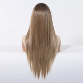 Brown Root Straight 13x6 Lace Front Wig - MARKETPLACE | Brown, 13x6 Lace Front, Synthetic Hair | Milk & Honey Wigs