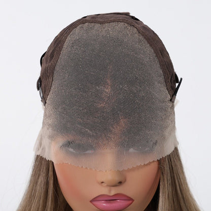 Brown root synthetic straight lace front wig | Milk &amp; Honey Wigs