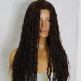 CAMILLA Wet Look Dark Brown Lace Front Wig | Milk & Honey Wigs