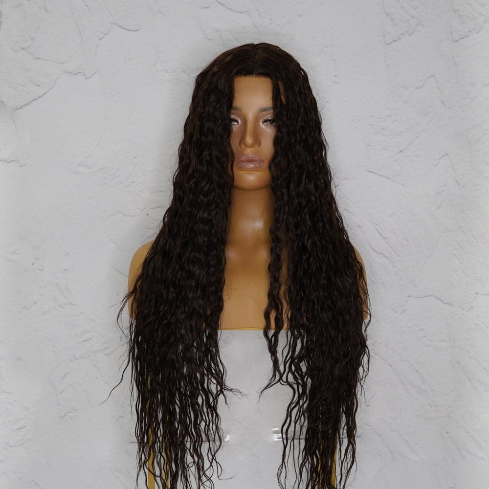 CAMILLA Wet Look Dark Brown Lace Front Wig | Milk &amp; Honey Wigs