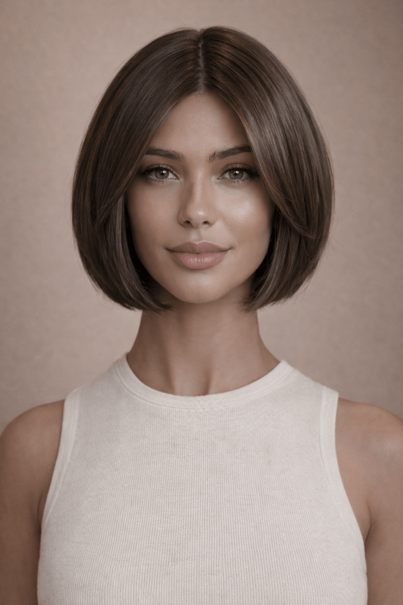 CAMILLE - Brown - Lace Front Wig | Brown, 12 Inch &amp; Shorter, Mono Lace Front, Synthetic Hair | Milk &amp; Honey Wigs