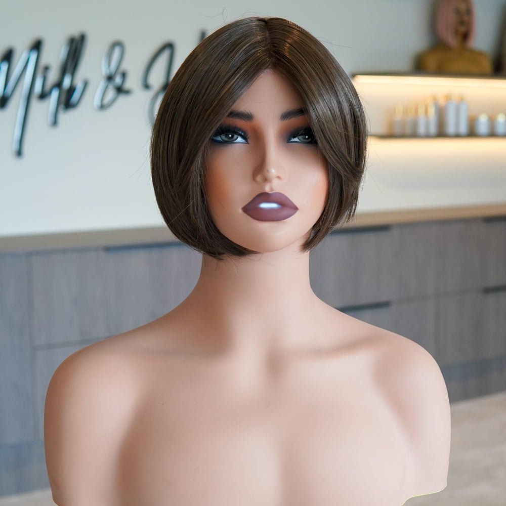 CAMILLE - Brown - Lace Front Wig | Brown, 12 Inch &amp; Shorter, Mono Lace Front, Synthetic Hair | Milk &amp; Honey Wigs