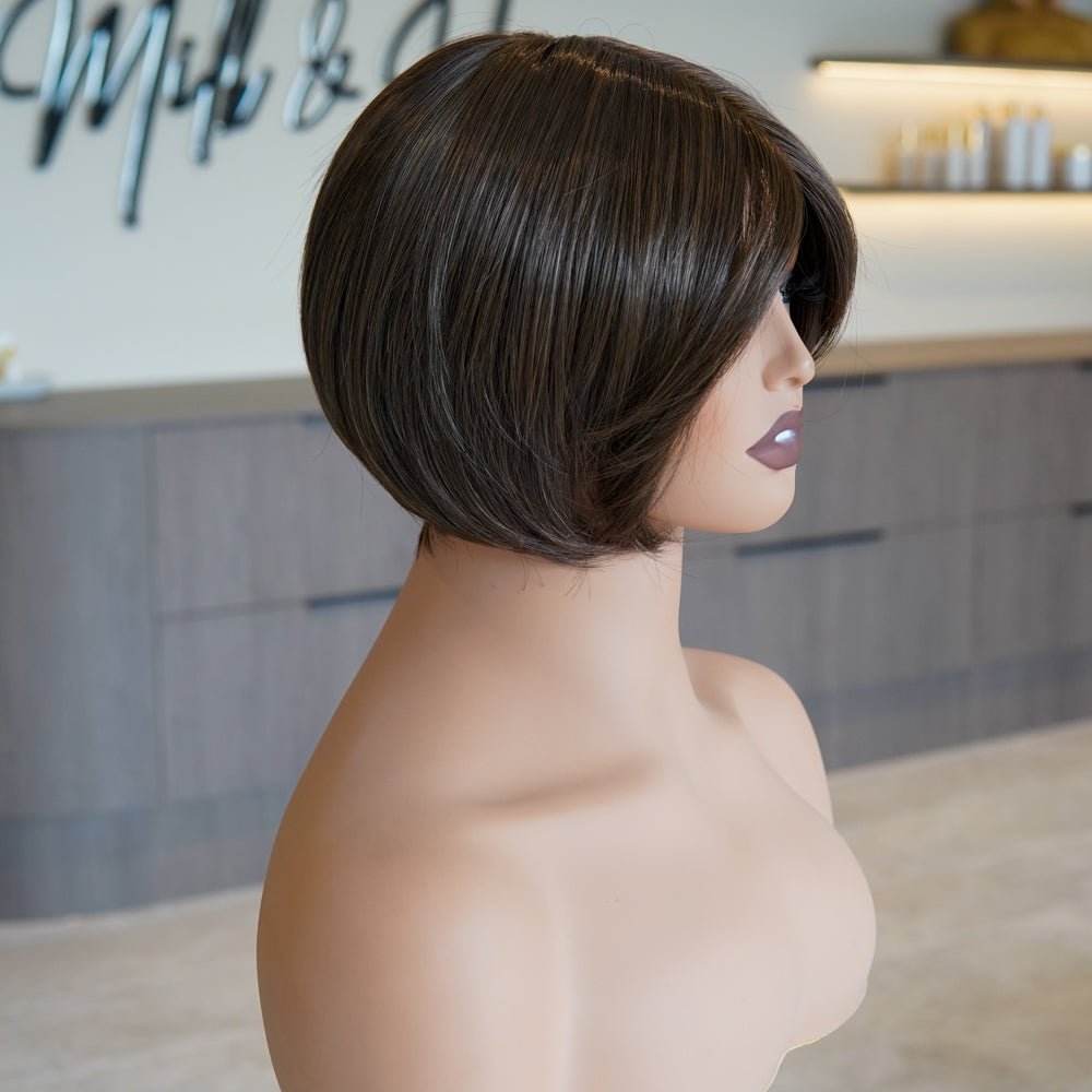 CAMILLE - Brown - Lace Front Wig | Brown, 12 Inch &amp; Shorter, Mono Lace Front, Synthetic Hair | Milk &amp; Honey Wigs