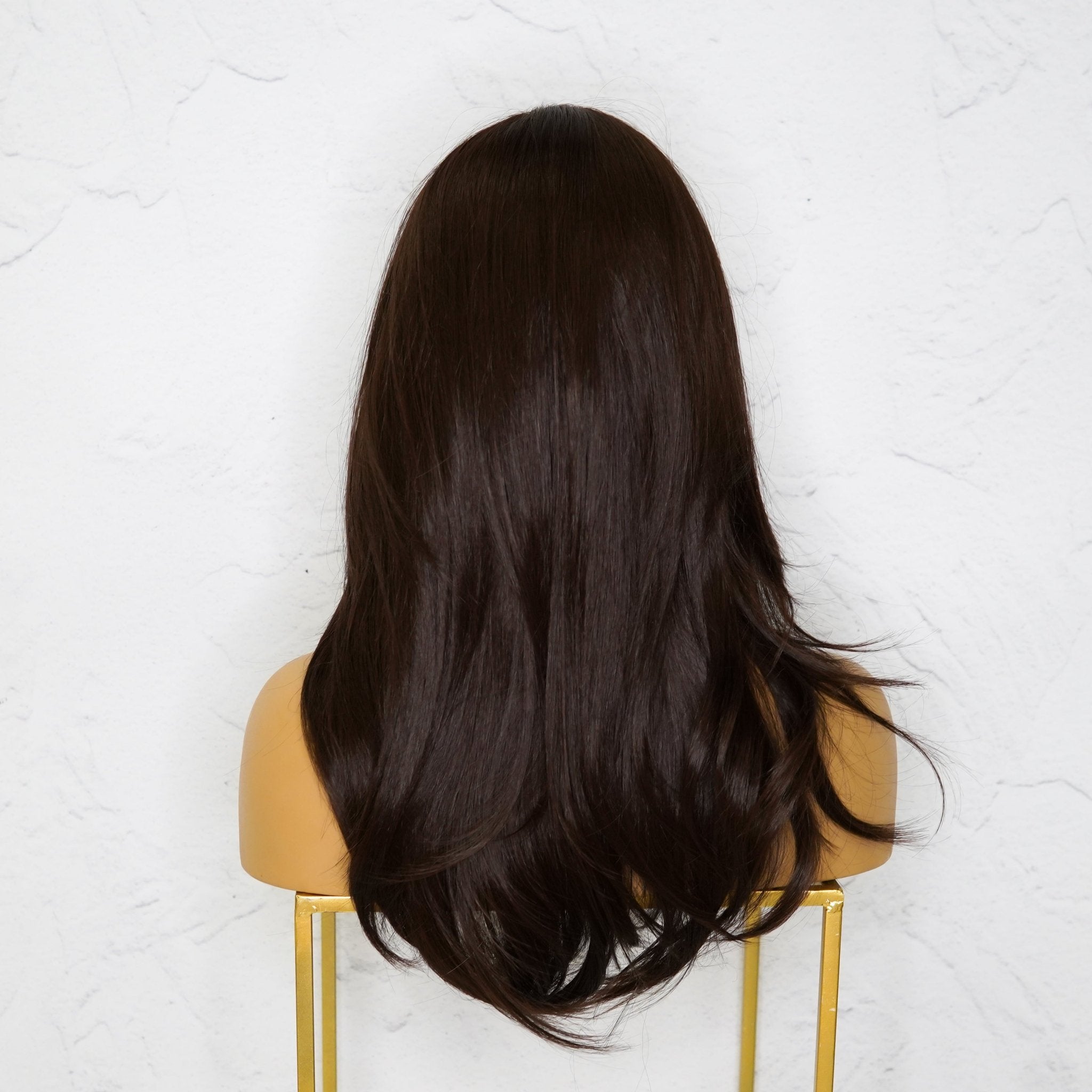 CANDICE - Dark Brown - Lace Front Wig | Brown, 18 Inch, T-Part Lace Front, Synthetic Hair | Milk &amp; Honey Wigs