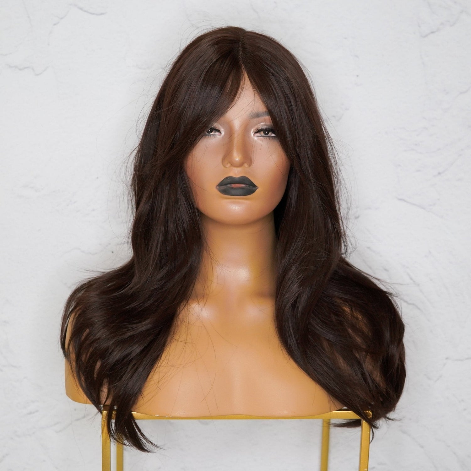 CANDICE - Dark Brown - Lace Front Wig | Brown, 18 Inch, T-Part Lace Front, Synthetic Hair | Milk &amp; Honey Wigs