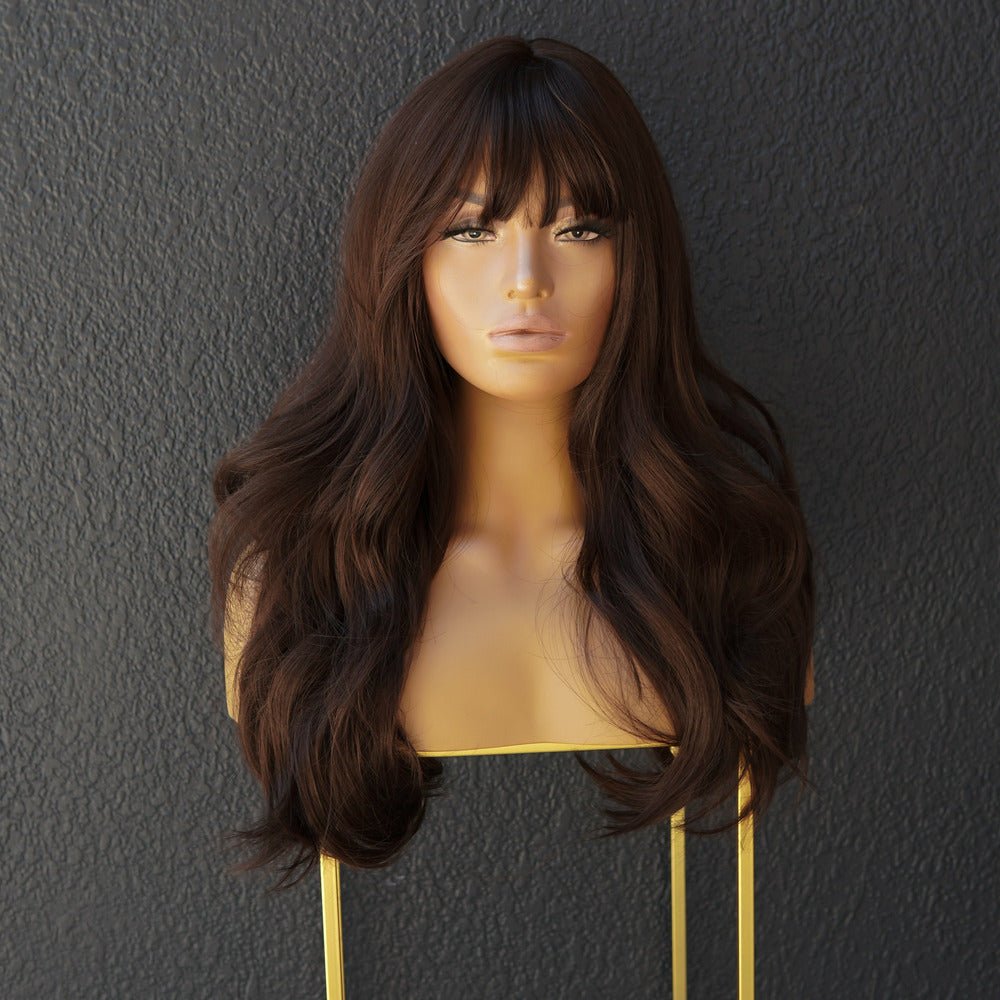 CAPRI - Dark Brown - Fringe Wig | Brown, 24 Inch, Fringe, Synthetic Hair | Milk &amp; Honey Wigs
