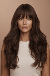CAPRI - Dark Brown - Fringe Wig | Brown, 24 Inch, Fringe, Synthetic Hair | Milk & Honey Wigs