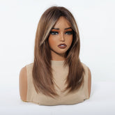 Caramel Brown with Ash Blonde Highlight Wig - MARKETPLACE | Brown, Fringe, Synthetic Hair | Milk & Honey Wigs