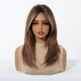 Caramel Brown with Ash Blonde Highlight Wig - MARKETPLACE | Brown, Fringe, Synthetic Hair | Milk & Honey Wigs