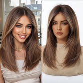 Caramel Brown with Ash Blonde Highlight Wig - MARKETPLACE | Brown, Fringe, Synthetic Hair | Milk & Honey Wigs