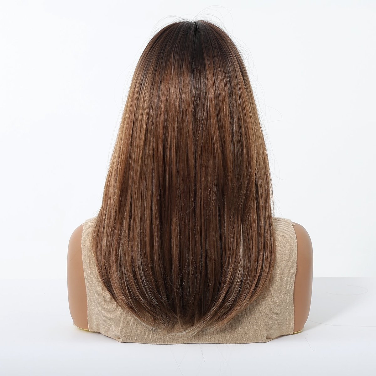 Caramel Brown with Ash Blonde Highlight Wig - MARKETPLACE | Brown, Fringe, Synthetic Hair | Milk &amp; Honey Wigs