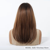 Caramel Brown with Ash Blonde Highlight Wig - MARKETPLACE | Brown, Fringe, Synthetic Hair | Milk & Honey Wigs