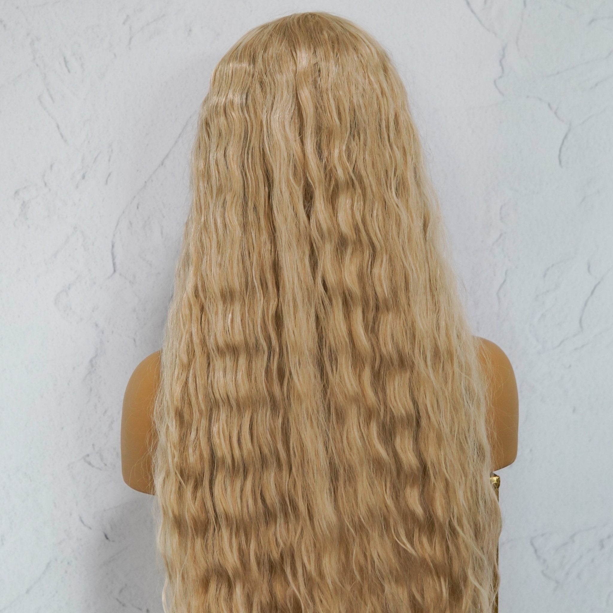 CARDI - Beach Blonde - Lace Front Wig | Blonde, 28 Inch+, T-Part Lace Front, Synthetic Hair | Milk &amp; Honey Wigs