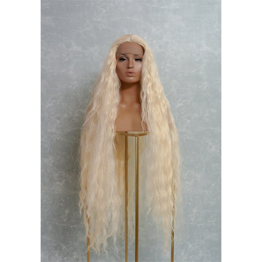 CARDI - Blonde - Lace Front Wig | Blonde, 28 Inch+, T-Part Lace Front, Synthetic Hair | Milk &amp; Honey Wigs