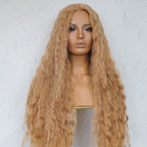 CARDI - Caramel - Lace Front Wig | Blonde, 28 Inch+, T-Part Lace Front, Synthetic Hair | Milk & Honey Wigs